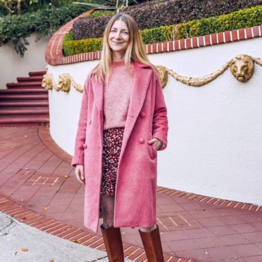 Sezane Jim Coat Pink